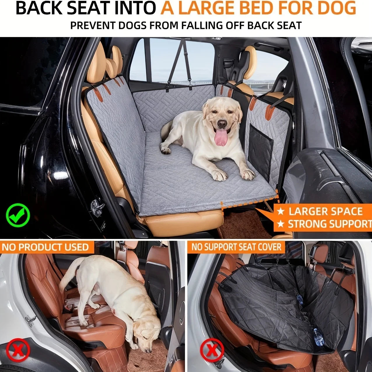 Ultimate Dog Seat Cover - Waterproof, Scratch-Proof, and Non-Slip Car Hammock for All Breeds