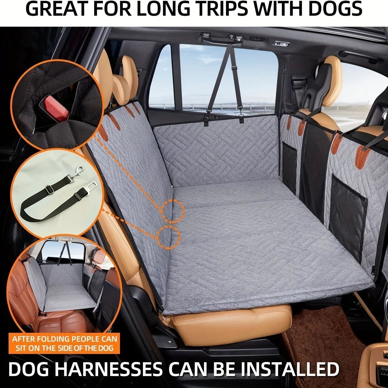 Ultimate Dog Seat Cover - Waterproof, Scratch-Proof, and Non-Slip Car Hammock for All Breeds